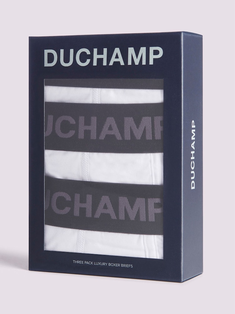 Duchamp White Duchamp Luxury Cotton Boxer White Briefs 3 Pack - Image 4 of 4