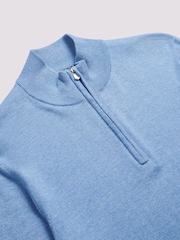 Duchamp Light Blue Duchamp Quarter Zip Funnel Neck Black Jumper - Image 3 of 5