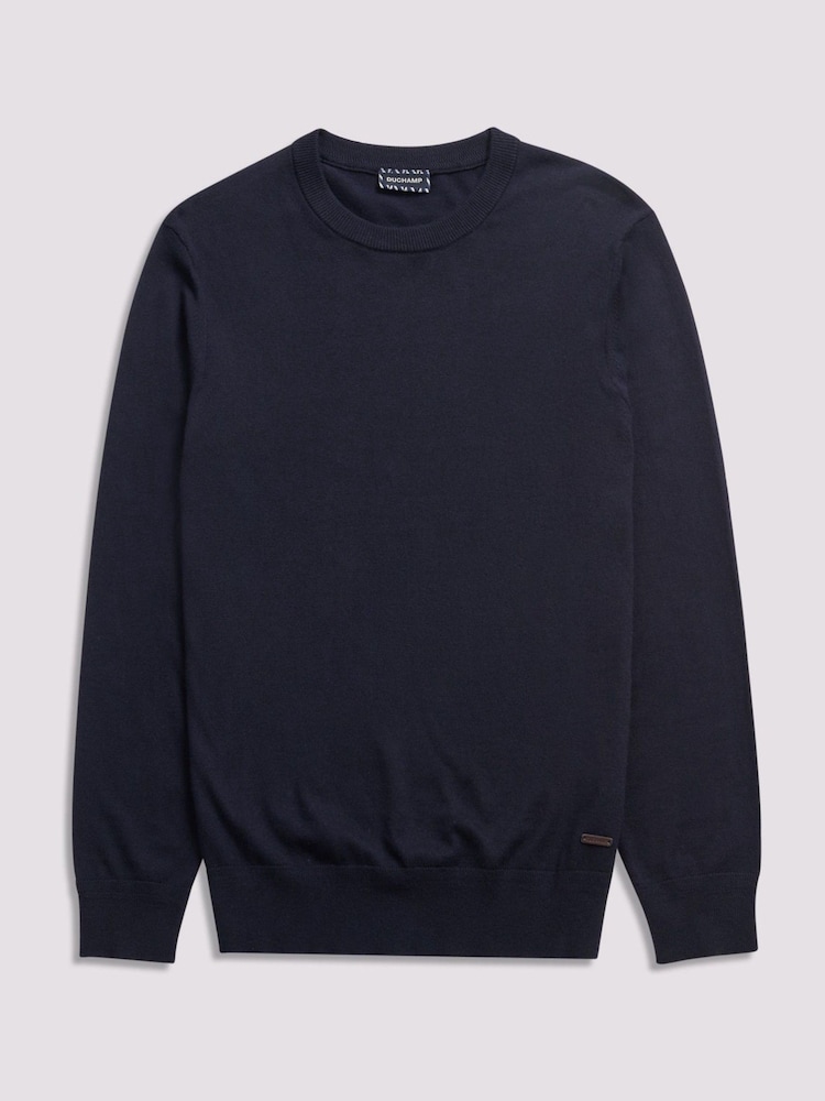 Duchamp Blue Crew Neck Knit Jumpers - Image 1 of 5