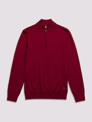 Duchamp Red Duchamp Quarter Zip Funnel Neck Black Jumper - Image 1 of 5