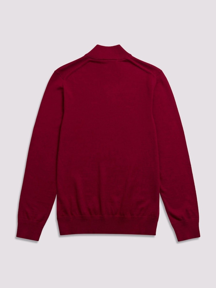 Duchamp Red Duchamp Quarter Zip Funnel Neck Black Jumper - Image 2 of 5