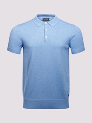 Azul oscuro - Duchamp Short Sleeve Knit Black Polo Shirt - Imagen 1 de 3