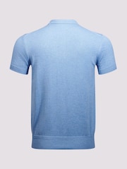 Azul oscuro - Duchamp Short Sleeve Knit Black Polo Shirt - Imagen 2 de 3