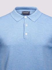 Azul oscuro - Duchamp Short Sleeve Knit Black Polo Shirt - Imagen 3 de 3