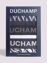 Duchamp Blue Duchamp Blue Monogram Print Cotton Boxer Briefs 3 Pack - Image 4 of 4