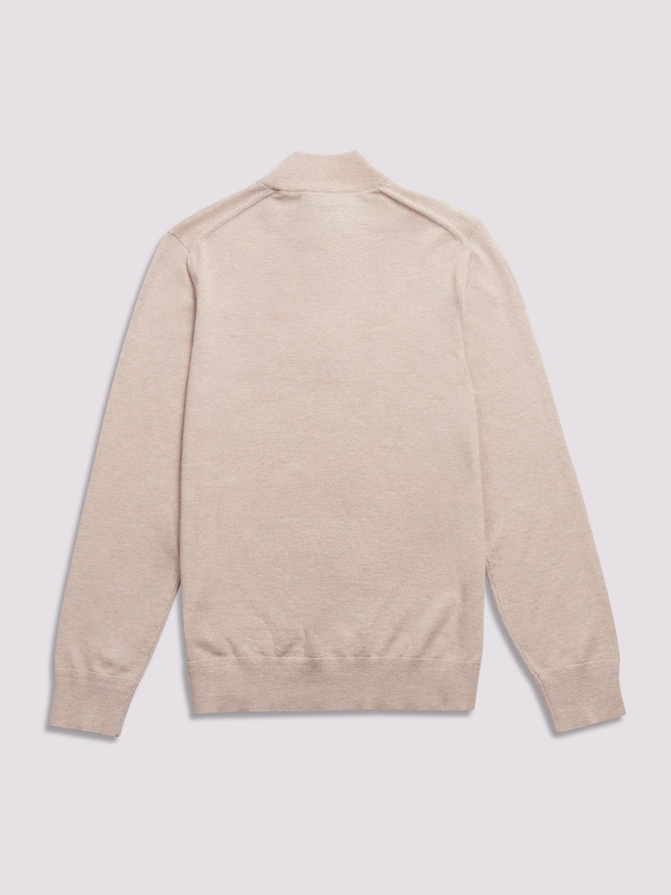 Duchamp Dark Grey Duchamp Quarter Zip Funnel Neck Black Jumper - Image 2 of 5