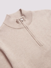Duchamp Dark Grey Duchamp Quarter Zip Funnel Neck Black Jumper - Image 3 of 5