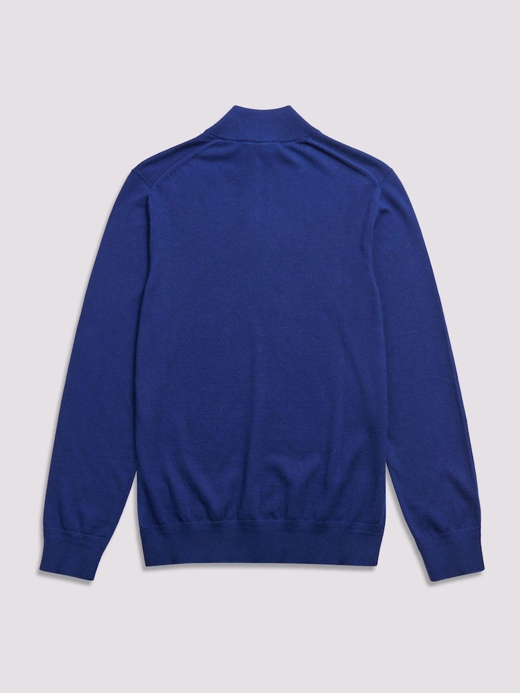Duchamp Blue Duchamp Quarter Zip Funnel Neck Black Jumper - Image 2 of 5