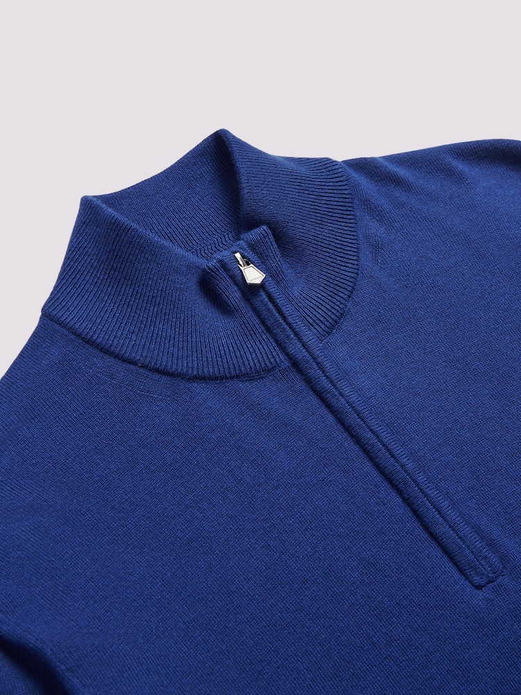 Duchamp Blue Duchamp Quarter Zip Funnel Neck Black Jumper - Image 3 of 5