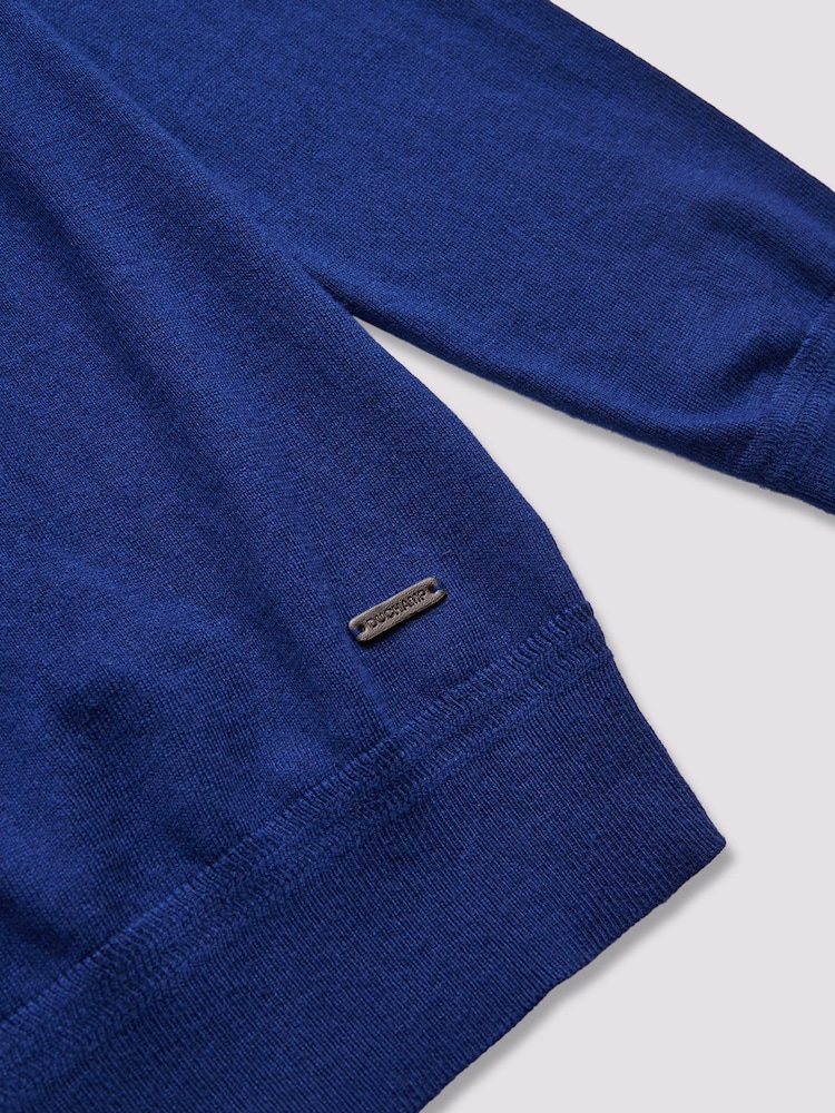 Duchamp Blue Duchamp Quarter Zip Funnel Neck Black Jumper - Image 4 of 5