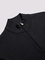 Duchamp Black Duchamp Quarter Zip Funnel Neck Black Jumper - Image 3 of 5