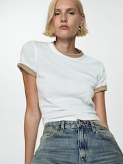 Mango Blue Miami Mid Rise Straight Leg Jeans - Image 4 of 7