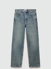 Mango Blue Miami Mid Rise Straight Leg Jeans - Image 6 of 7