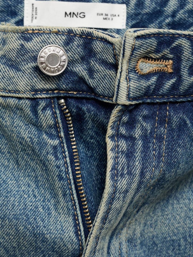 Mango Blue Miami Mid Rise Straight Leg Jeans - Image 7 of 7