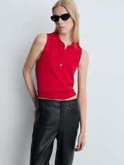 Mango Black Faux Leather Straight Leg Trousers - Image 3 of 7
