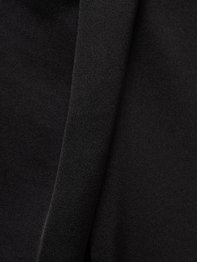 Mango Black Turtleneck Draped Satin Blouse - Image 7 of 7