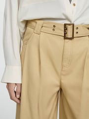 Mango Brown Straight Leg Belted Trousers - Image 5 of 7