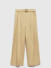 Mango Brown Straight Leg Belted Trousers - Image 6 of 7
