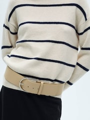Mango Cream Striped Knitted Jumper - Image 5 of 7