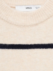 Mango Cream Striped Knitted Jumper - Image 7 of 7