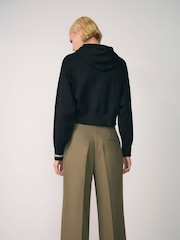 Mango Black Fine Knit Hooded Sweater - Image 2 of 5