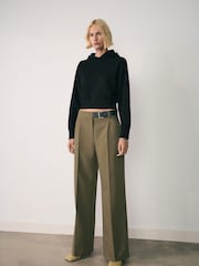 Mango Black Fine Knit Hooded Sweater - Image 3 of 5