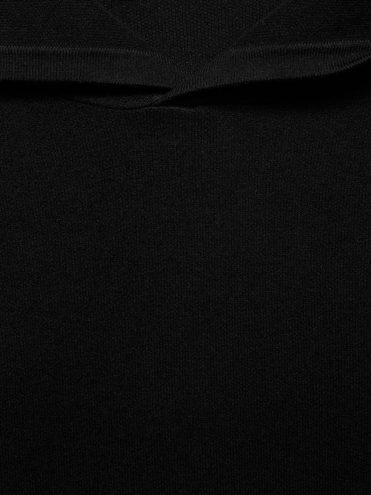 Mango Black Fine Knit Hooded Sweater - Image 5 of 5 Mango Black Fine Knit Hooded Sweater - Image 5 of 5