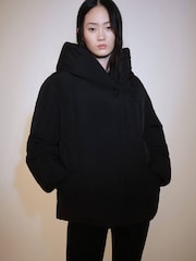 Mango Black Hooded Quilted Puffer Coat - Image 1 of 1