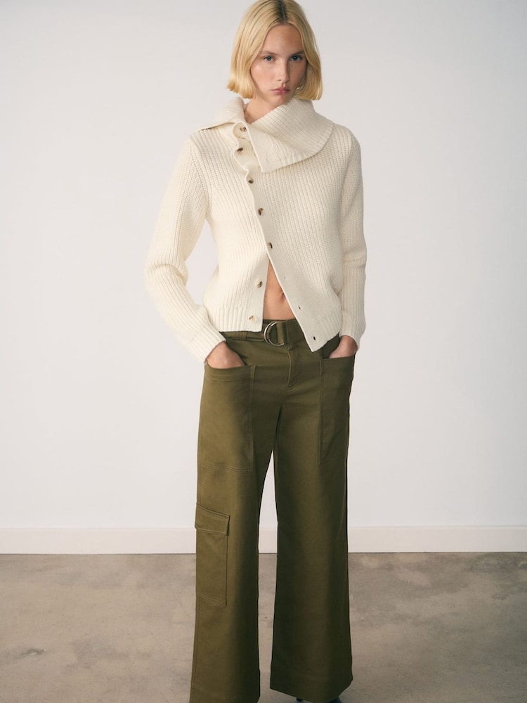 Mango Cream Asymetric Sweater - Image 2 of 7 Mango Cream Asymetric Sweater - Image 2 of 7