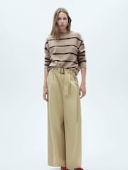Mango Brown Knit Striped Sweater - Image 2 of 6