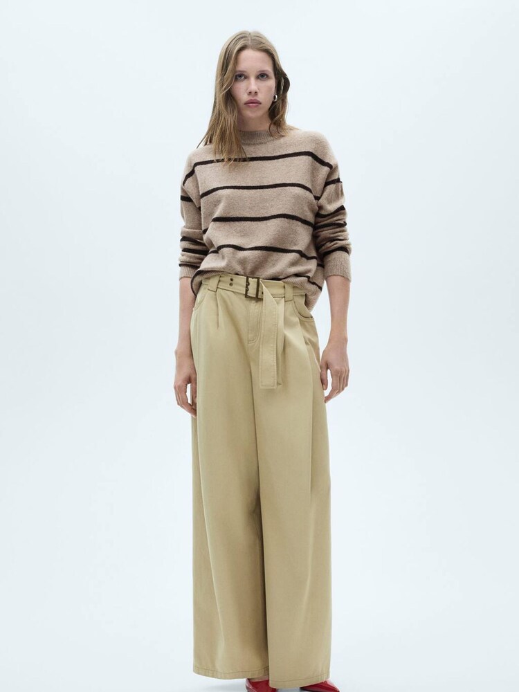 Mango Brown Knit Striped Sweater - Image 2 of 6