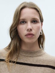 Mango Brown Knit Striped Sweater - Image 4 of 6