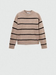 Mango Brown Knit Striped Sweater - Image 5 of 6
