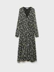 Mango Black Floral Chiffon Dress - Image 5 of 6