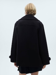 Mango Blue Double-Breasted Wool Coat - Image 2 of 7