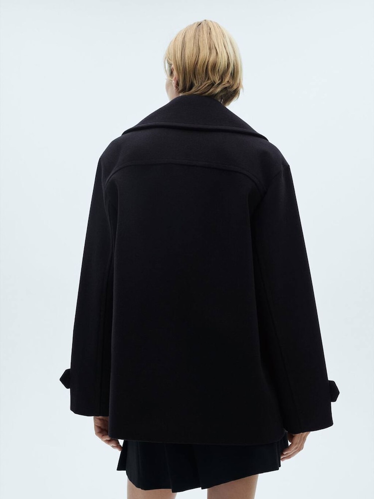 Mango Blue Double-Breasted Wool Coat - Image 2 of 7