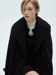 Mango Blue Double-Breasted Wool Coat - Image 4 of 7