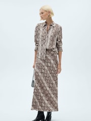 Mango Brown Snake Print Shirt - Image 1 of 1