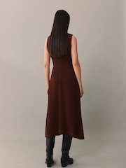 Mango Burgundy Midi Dress - Image 2 of 6