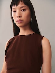Mango Burgundy Midi Dress - Image 4 of 6