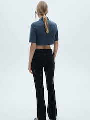 Mango Black Mid Rise Flared Jeans - Image 2 of 7