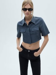 Mango Black Mid Rise Flared Jeans - Image 4 of 7