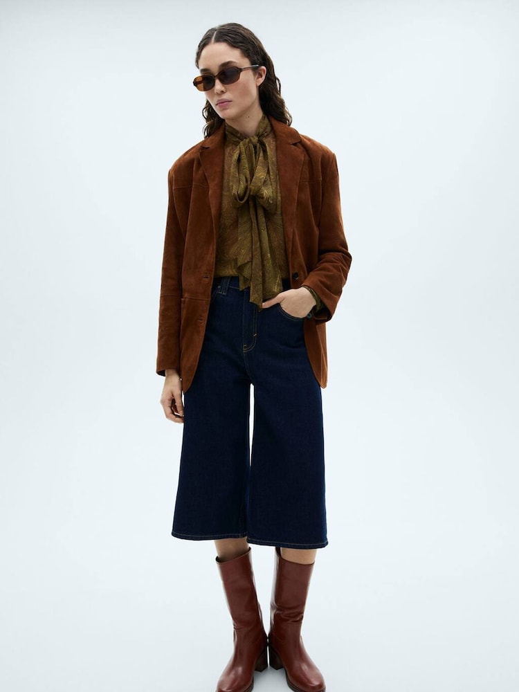 Mango Green Paisley Printed Front Bow Blouse - Image 2 of 6