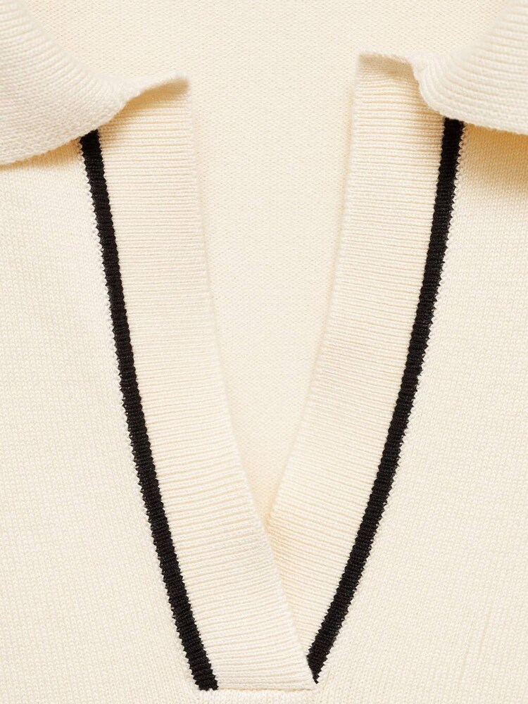 Mango Cream Knitted Polo Neck Sweater - Image 6 of 6
