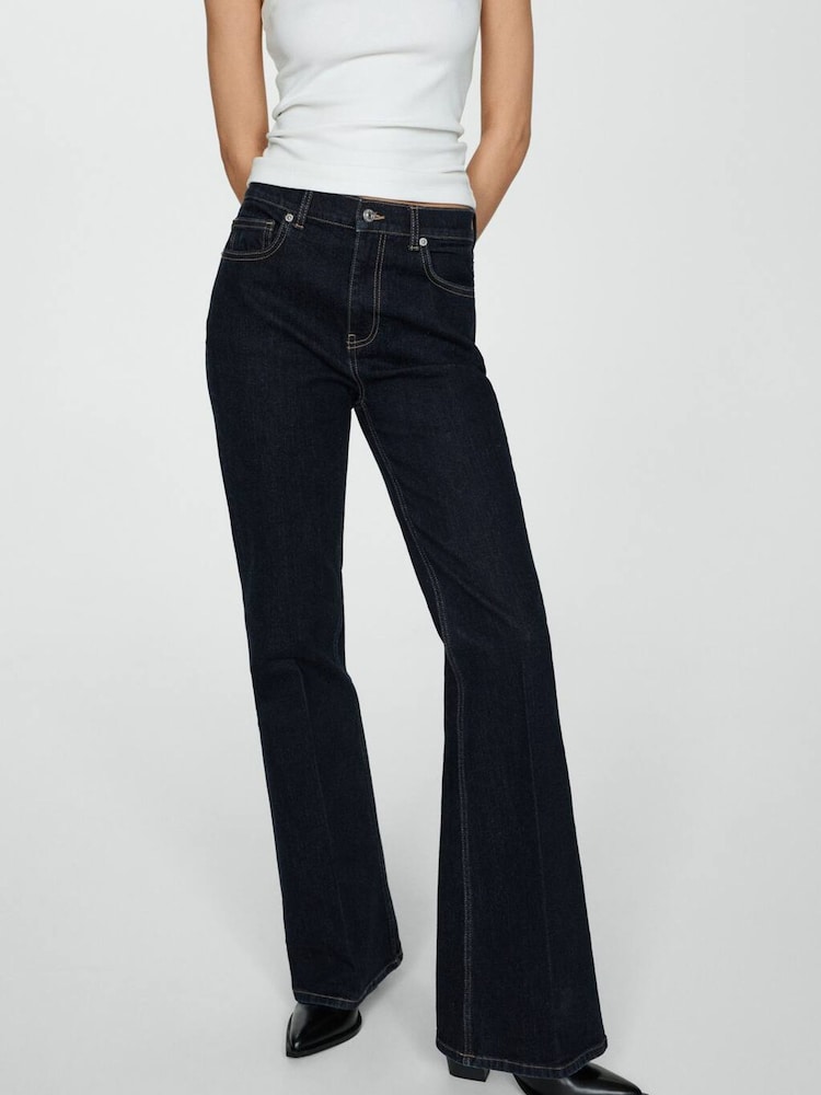 Mango Black Violet High-Rise Flared Jeans - Image 2 of 7
