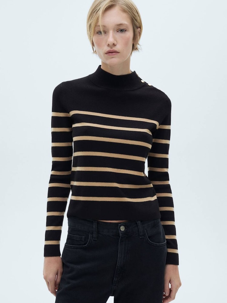 Mango Cream Sweater With Shoulder Buttons - Image 2 of 6 Mango Cream Sweater With Shoulder Buttons - Image 2 of 6