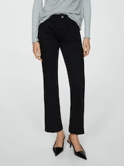 Mango Black Alex Mid Rise Flared Jeans - Image 4 of 7