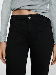 Mango Black Alex Mid Rise Flared Jeans - Image 5 of 7