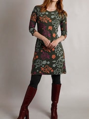Weird Fish Green Starshine Printed Jersey Dress - Image 1 of 6