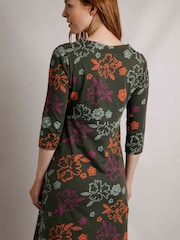 Weird Fish Green Starshine Printed Jersey Dress - Image 2 of 6